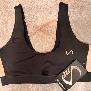 TLF Apparel Attis Black Sports Bra with keyhole cut out